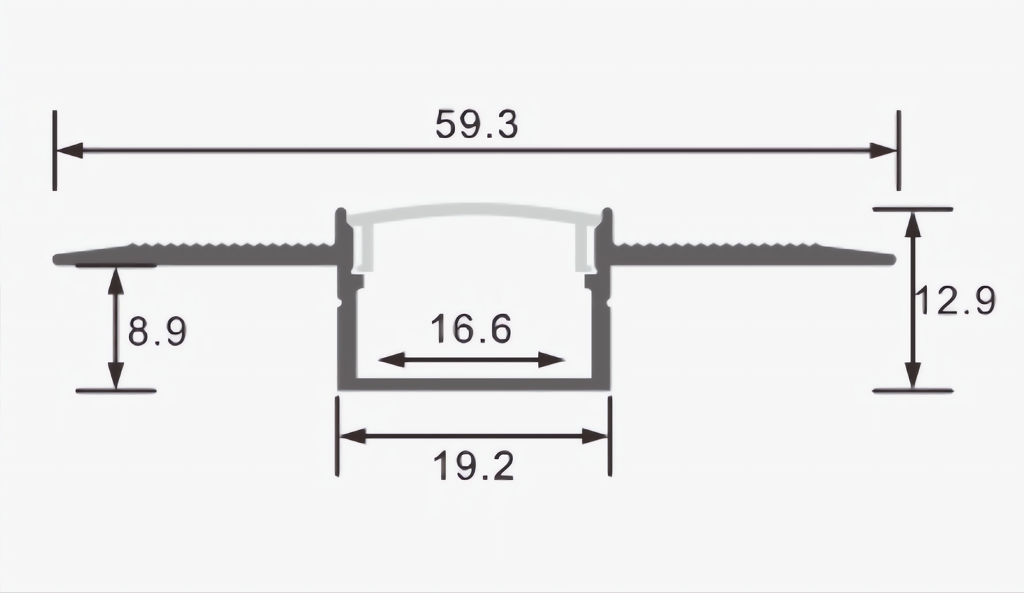 Perfil LED para pared o techo